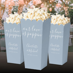 Ballotins Notre Amour Explose Popcorn de mariage bleu poussi