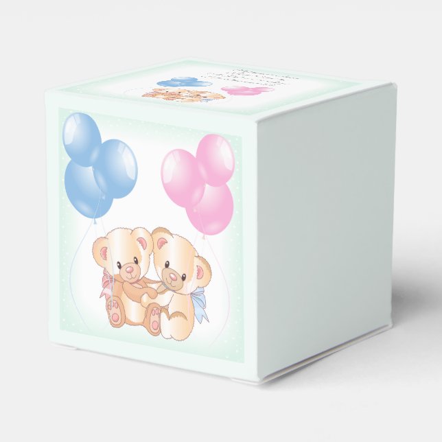 Ballotins Nounours Baby Genre Reveal Party Favoriser Box (Arrière)