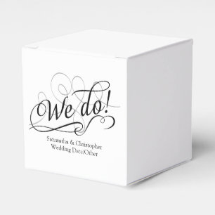 Ballotins Nous le faisons, Mariage blanc Swirl personnalisé 