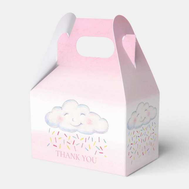Ballotins Nuage bébé saupoudrer d'aquarelle rose merci (Verso)