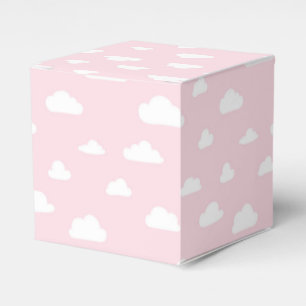 Ballotins Nuages blancs de bande dessinée sur le motif rose