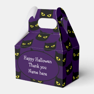 Ballotins Oeil jaune de chat noir et violet motif Halloween