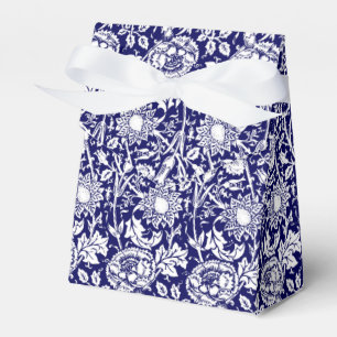 Ballotins Œillet Art Nouveau Damassé, Bleu Nuit et Blanc