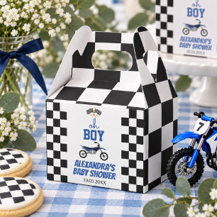 Ballotins Oh Boy à carreaux Fête de Bébé Moto Cross