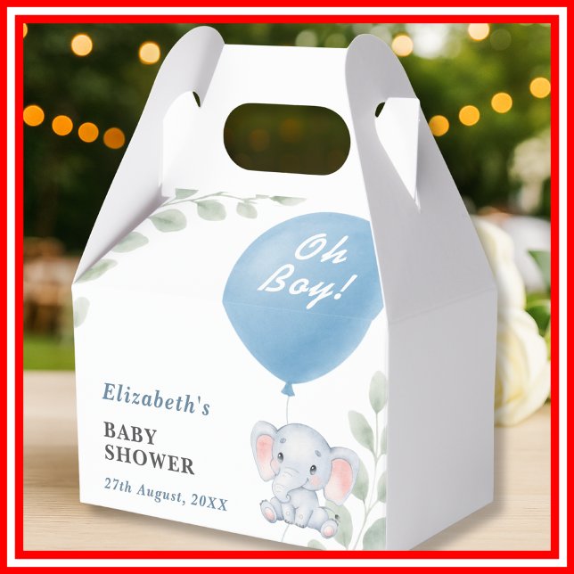 Ballotins Oh Boy Elephant Balloon Eucalyptus Baby Shower (Créateur téléchargé)