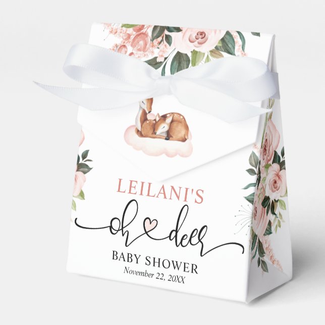 Ballotins Oh Deer Baby shower Floral rose (Verso)