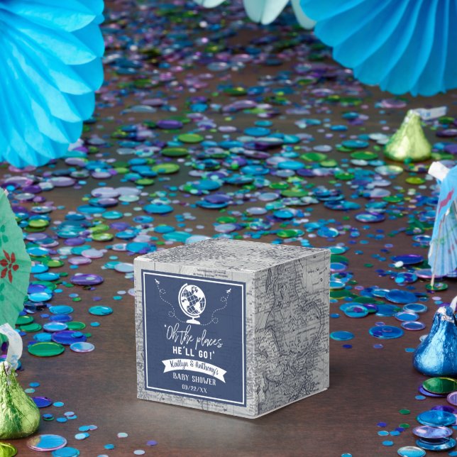 Ballotins "Oh Les Endroits Où Il Ira !" Baby shower Carte de (Fête)