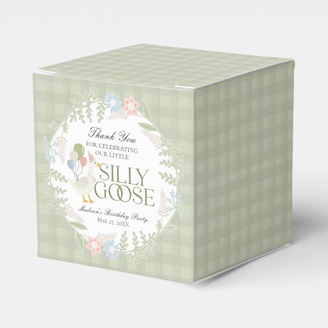 Ballotins Oie soie verte En vichy floraison (Verso)