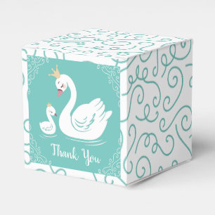 Ballotins Oiseau Baby shower cygne avec thème Couronne Turqu