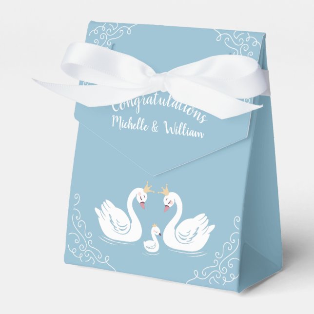 Ballotins Oiseau de Baby shower de cygne avec la Couronne Co (Verso)