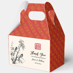 Ballotins Oiseau fleur rouge oriental mariage chinois