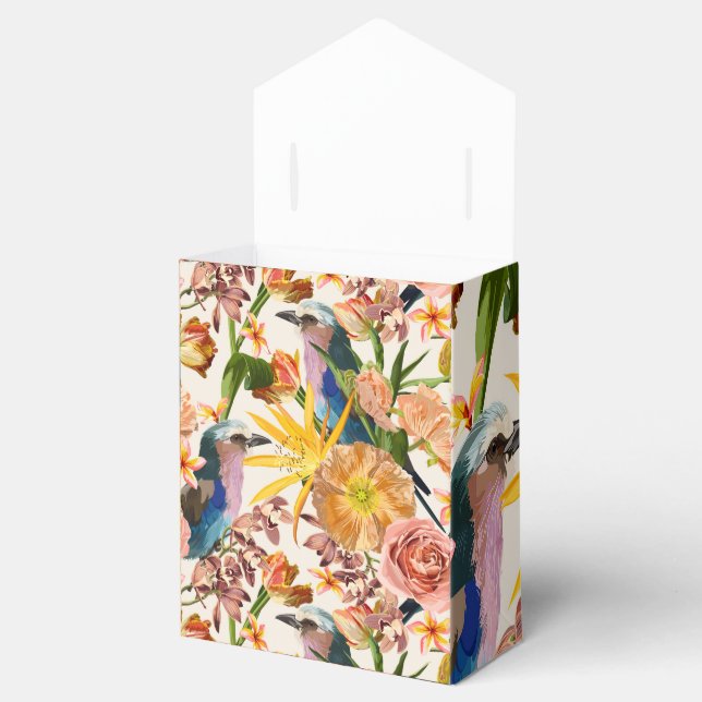 Ballotins Oiseau, fleurs de printemps orange, illustration t (Ouvert)