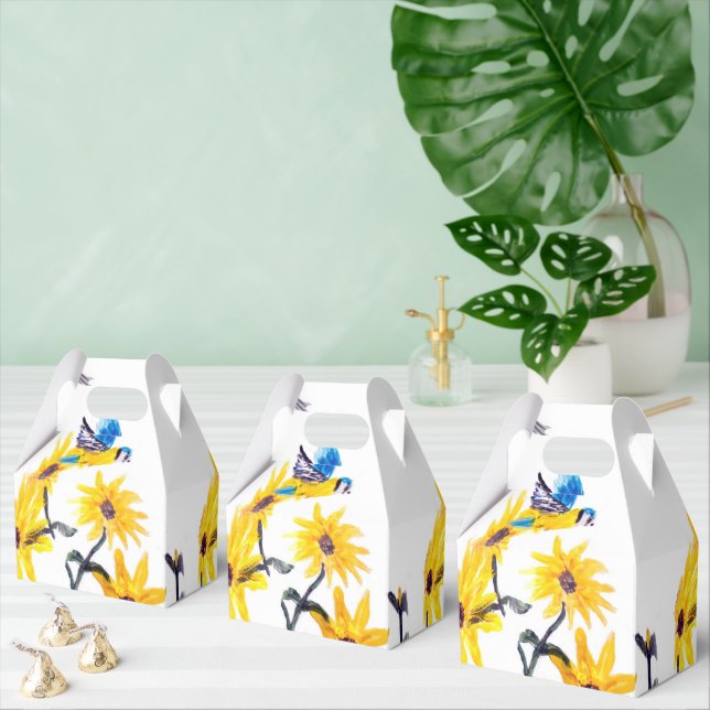 Ballotins Oiseaux floraux, Tournesols jaunes (Multiple)