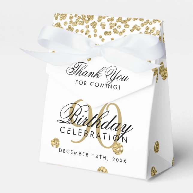 Ballotins Or 90e anniversaire Merci Confetti (Verso)