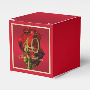 Ballotins Or encadré romantique Rose rouge Anniversaire