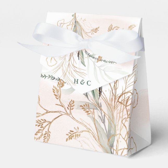 Ballotins Or moderne Eucalyptus Verdure Abstraite Funky (Verso)