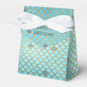 Ballotins Or turquoise personnalisé de fête d'anniversaire