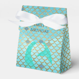 Ballotins Or turquoise personnalisé de fête d'anniversaire