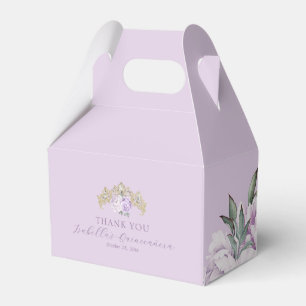Ballotins Or violet Floral Quinceañera Merci
