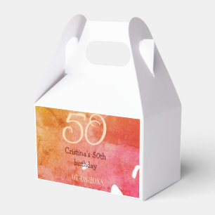 Ballotins Orange rouge 50 anniversaire ajouter nom date p