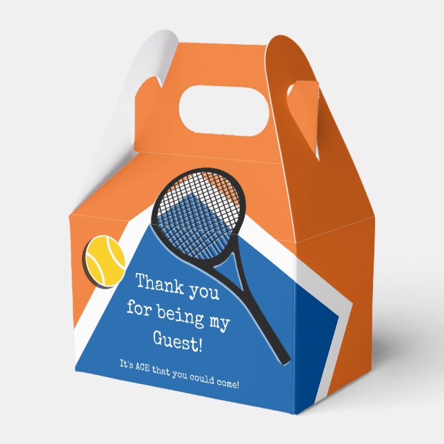 Ballotins Orange - terrain de tennis bleu, personnalisable (Verso)