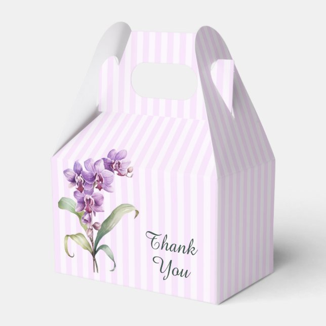 Ballotins Orchidée violette moderne rayures florales 60e ann (Verso)