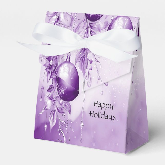 Ballotins Ornements violets boîte cadeau de Noël (Verso)