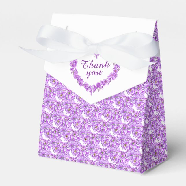 Ballotins Oubliez-moi pas violet art blanc merci cadeau (Verso)