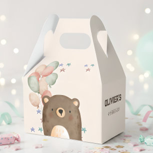 Ballotins ours aquarelle avec ballons boîte de fête d'annive