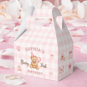 Ballotins Ours Beary 1er anniversaire ballon rose