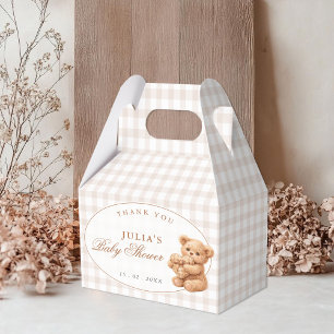 Ballotins Ours en peluche à carreaux marron papier pour Baby