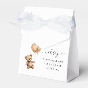 Ballotins Ours en peluche Ballons baby shower neutre