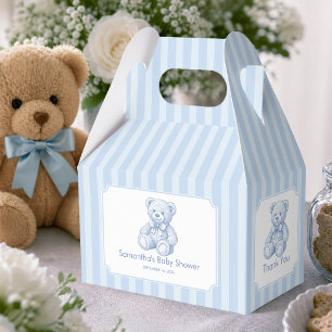Ballotins Ours en peluche bleu Garçon Baby Shower Merci Rayu