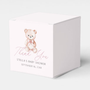 Ballotins Ours en peluche fille Merci Baby Shower Rose