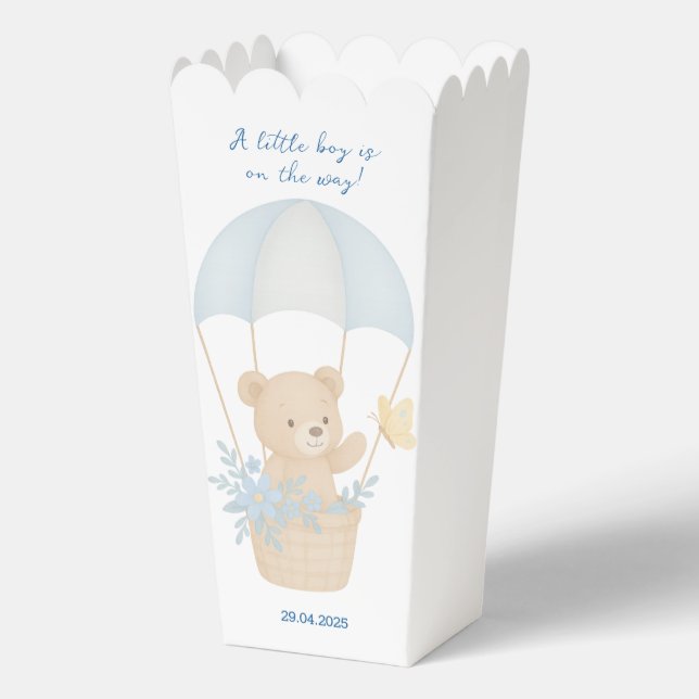 Ballotins Ours en peluche mignon avec Baby shower en parachu (Recto)