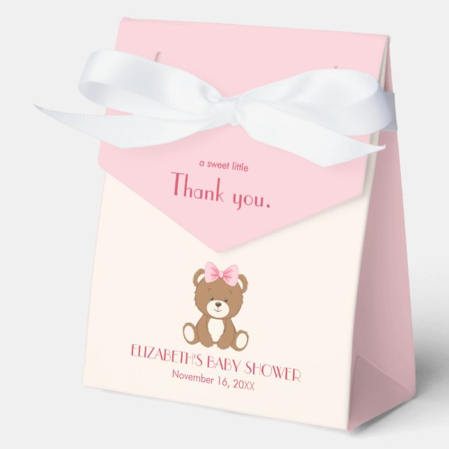 Ballotins Ours mignon avec Ballotin arc rose (Recto)