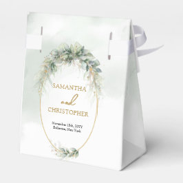 Ballotins Oval doré à feuille de verdure botanique moderne