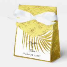 Palmier Foliage or Feuille Mariage blanc