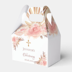 Ballotins Pampas Christening herbe croix florale blush