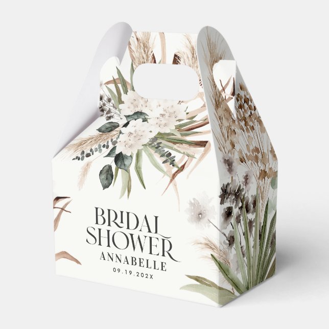 Ballotins Pampas de douche nuptiale noir moderne boho fête e (Verso)