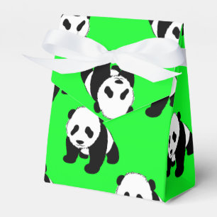 Ballotins Panda mignon ; Vert, noir et blanc au néon