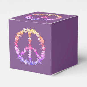 Ballotins Panneau de paix avec fleurs colorées,