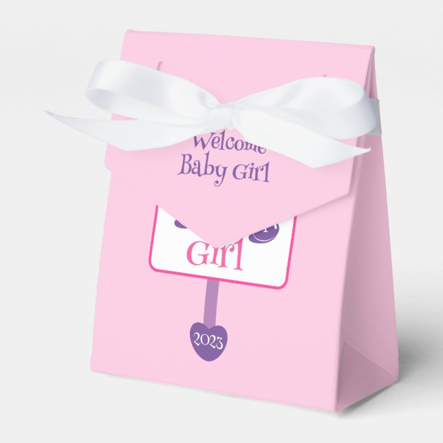 Ballotins Panneau Douche bébé rose mignonne et pourpre (Verso)