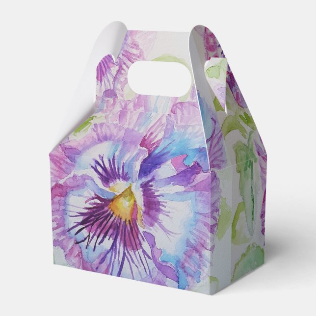 Ballotins Pansy violet Fleur Floral Party Ballotin de gâteau (Verso)