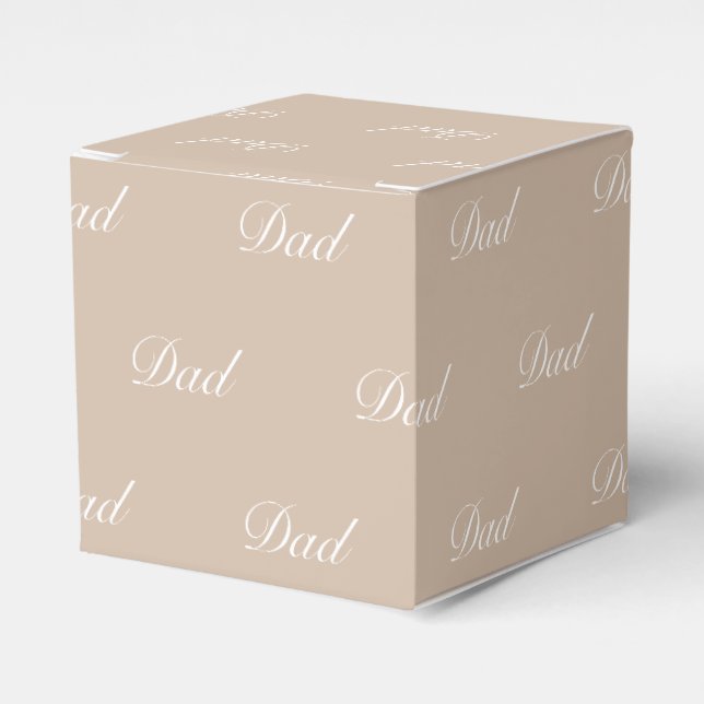 Ballotins Papa beige tan blanc script personnalisé élégant c (Verso)