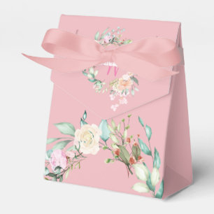 Ballotins Papier à lettres girly monogram rose pâle floral 