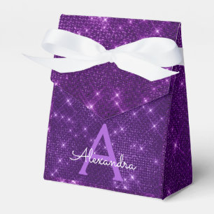 Ballotins Papier à Monogramme Étincelant Violet - Cadeau de 