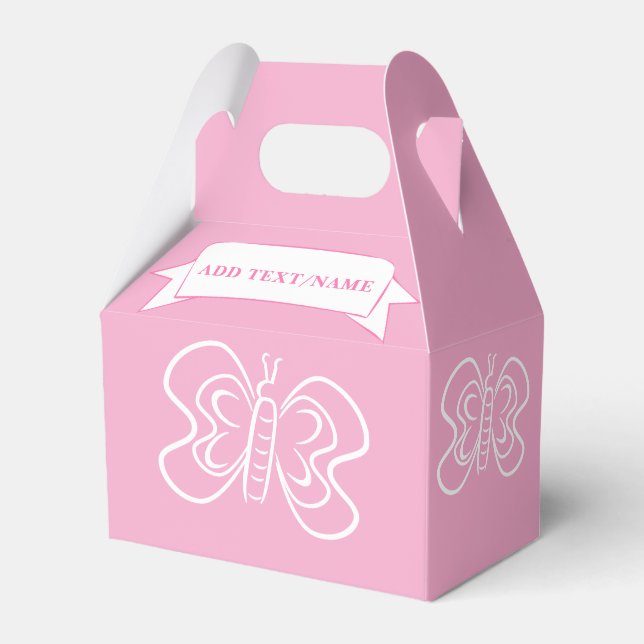 Ballotins Papillon Dessin rose personnalisé (Arrière)