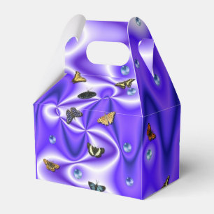 Ballotins Papillon et perles sur soie violette