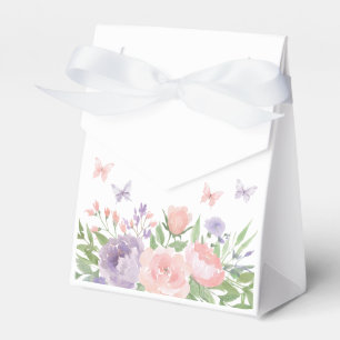 Ballotins Papillon floral rose et violet Pastel